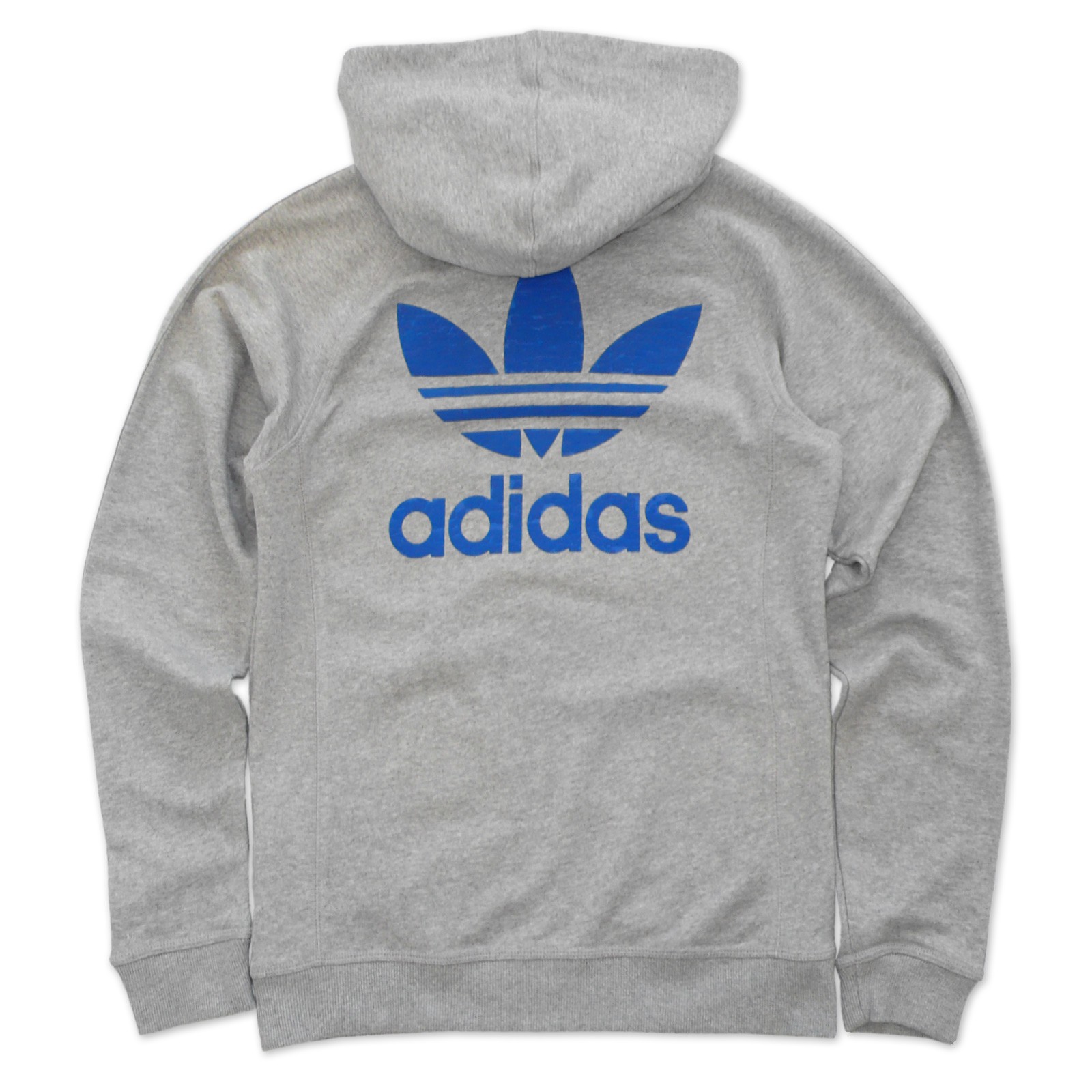 ADIDAS ORIGINALS FLOCK FILM HOODY BIG TREFOIL ZIP JACKET SLIM FIT GREY