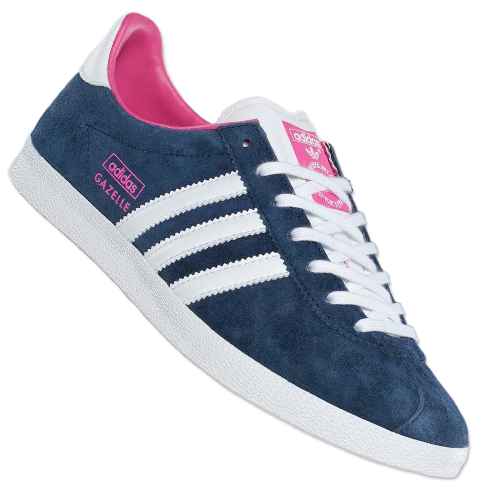 Adidas Originals Gazelle Trainers v25020 Wild Leather Shoes Samba Navy Blue Pink | eBay