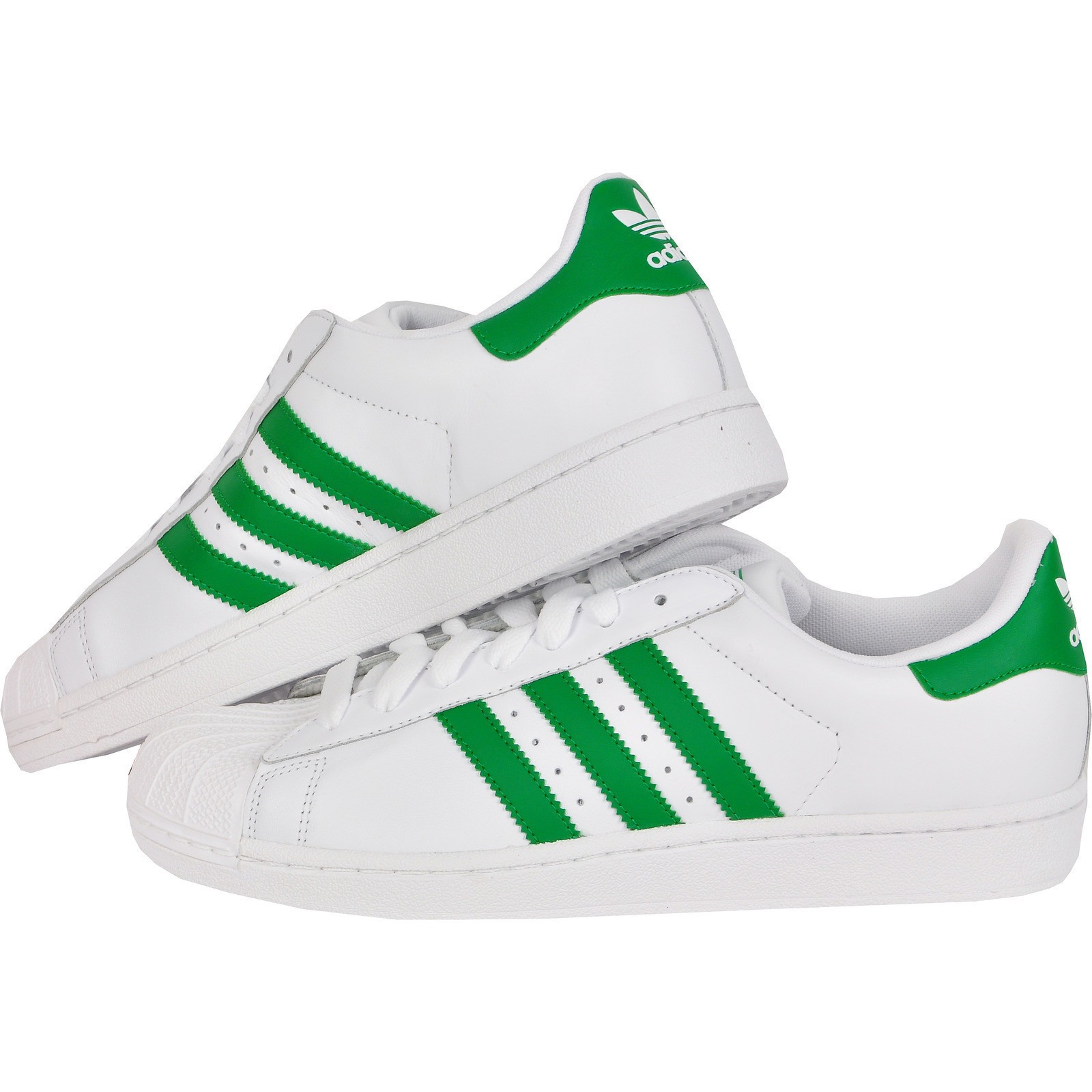 adidas superstar white and green