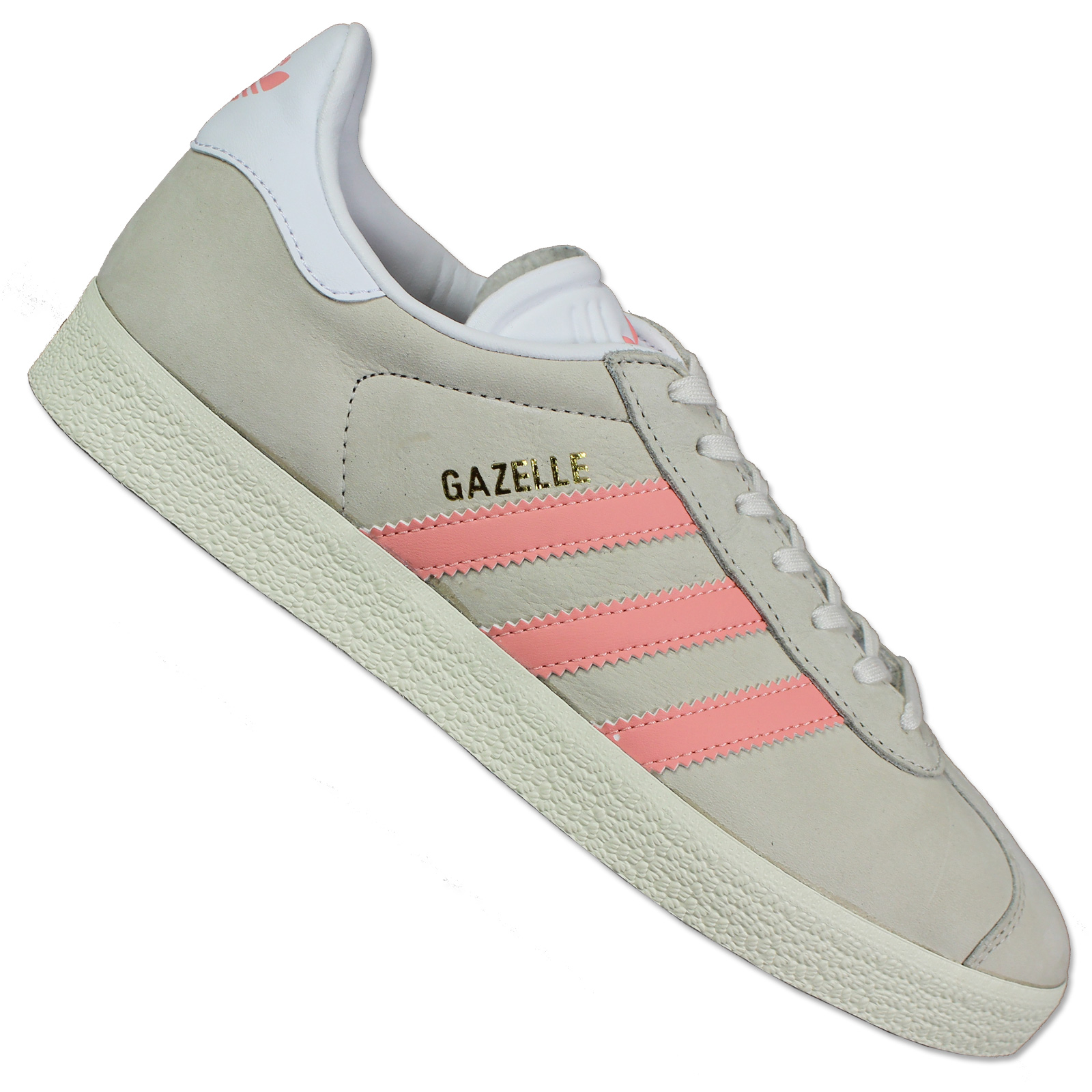 Adidas Originals Gazelle Sneakers Casual Shoes Chalk White Ecru White Pink  | eBay